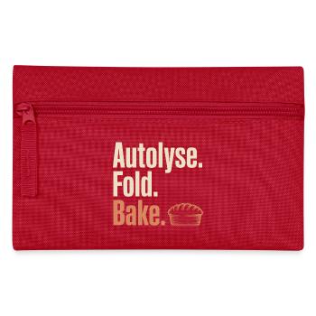 Autolyse Fold Bake Pie Typografie - Federtasche - Rot - Vorne