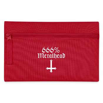 666% Metalhead Gothic Cross Konzert Band Festival - Federtasche - Rot - Vorne