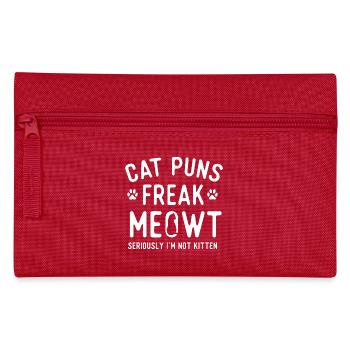 Cat Puns Freak Meowt - Pencil Case - red - Front