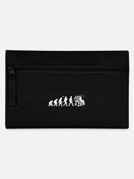 Evolution - Strandkorb - Urlaub - Meer - Möwen - Federtasche - Schwarz
