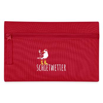 Möwe - Schietwetter - Nordsee - Geschenk - Federtasche - Rot - Vorne