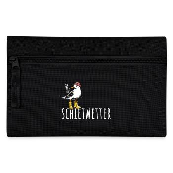 Möwe - Schietwetter - Nordsee - Geschenk - Federtasche - Schwarz - Vorne