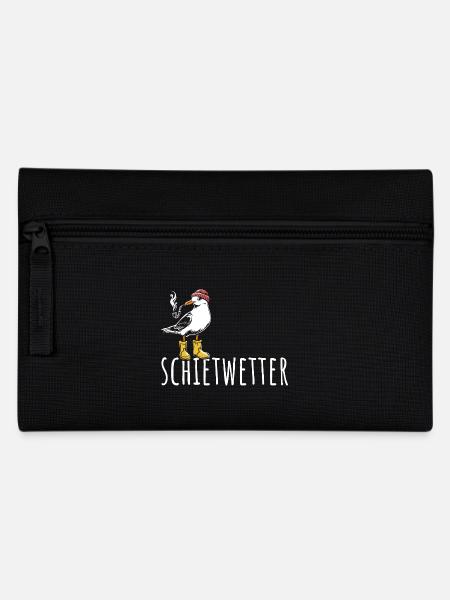 Möwe - Schietwetter - Nordsee - Geschenk - Federtasche - Schwarz