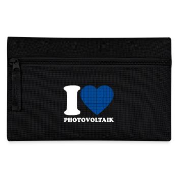 I Love Photovoltaik - Herz - Erneuerbare Energie - Federtasche - Schwarz - Vorne