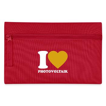 I Love Photovoltaik - Herz - Erneuerbare Energie - Federtasche - Rot - Vorne