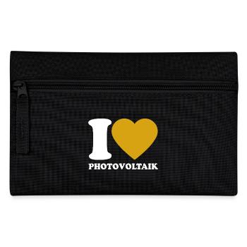 I Love Photovoltaik - Herz - Erneuerbare Energie - Federtasche - Schwarz - Vorne