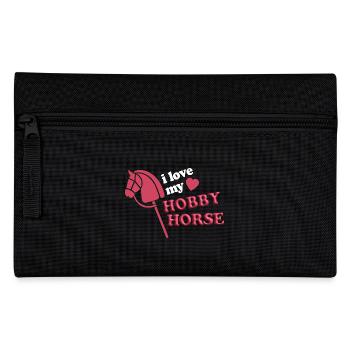 J’aime hobby cheval - coeur - hobby - cadeau 3D - Trousse - noir - Devant
