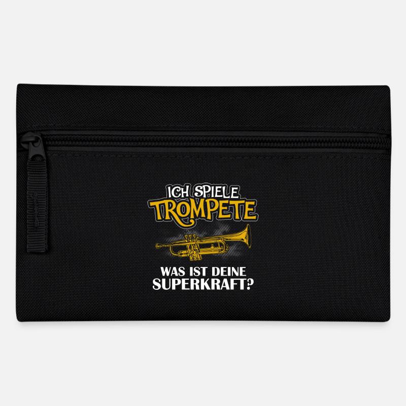 Trompete - Was ist deine Superkraft? - Federtasche - Schwarz