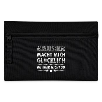 Lustiges Musiker Musik Shirt Macht Glücklich - Federtasche - Schwarz - Vorne