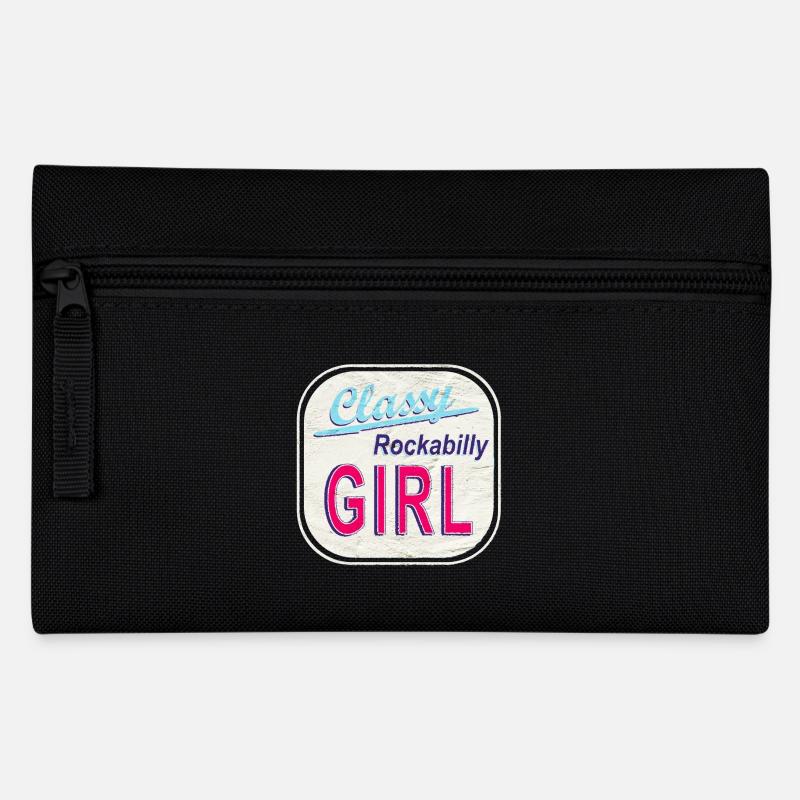 Classy Rockabilly Girl Vintage Logo - Federtasche - Schwarz