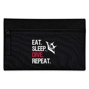 Eat Sleep Dive Repeat - Manta Ray - Vector Design - Federtasche - Schwarz - Vorne