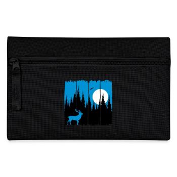 Deer in front of the moon / sun forest dwellers forest roebuck - Pencil Case - black - Front