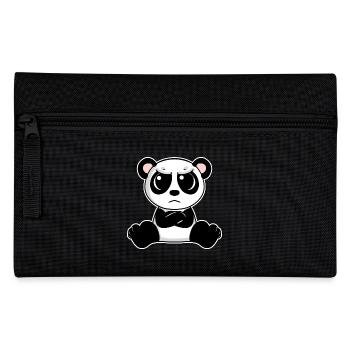 Cute panda is annoyed - Pencil Case - black - Front