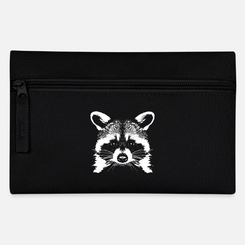 Waschbär / Raccoon - Federtasche - Schwarz