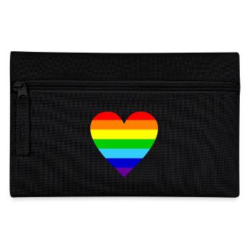 Herz Regenbogen Farben bunt - Federtasche - Schwarz - Vorne