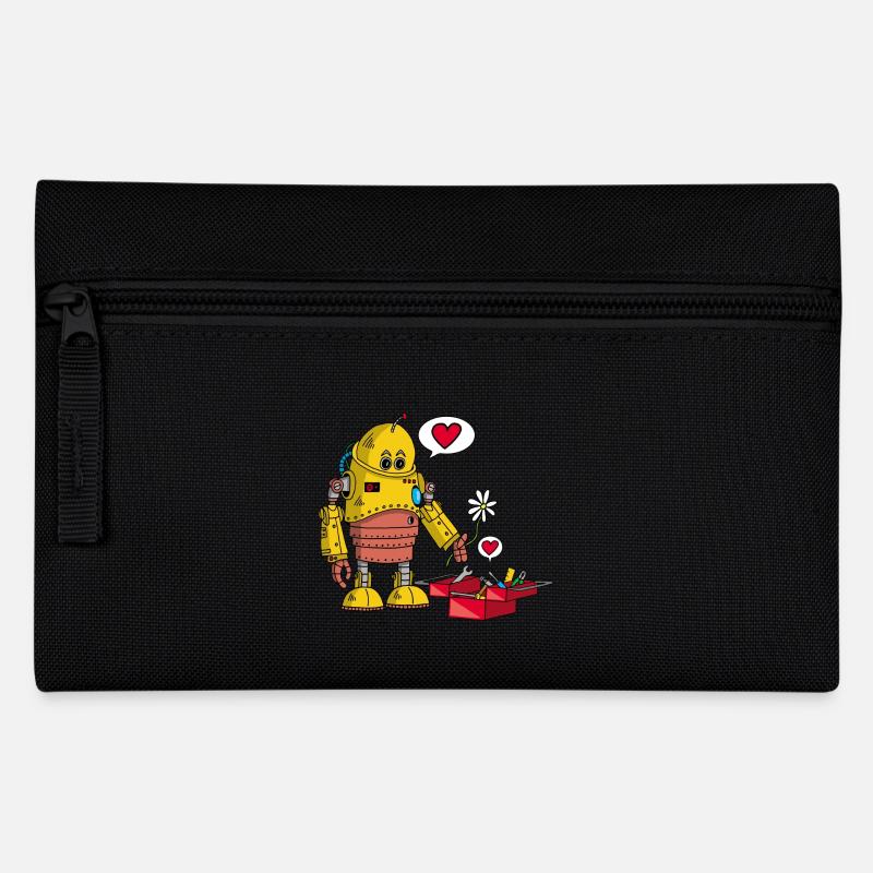 Robot in love - Pencil Case - black