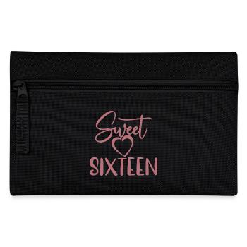 Süßes sechzehn süßes Geschenk zum 16. Geburtstag 16 Jahre alt - Federtasche - Schwarz - Vorne