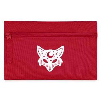 Weißes Fuchs-Totem der Natur - Federtasche - Rot - Vorne
