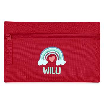Willi Name Regenbogen Baby - Federtasche - Rot - Vorne