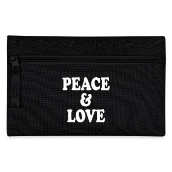 Peace and love - Pencil Case - black - Front