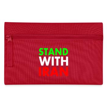 Stand with iran - Federtasche - Rot - Vorne