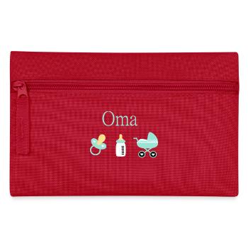 Opa 2026 Geburt Junge Vorlage personalisierbar - Federtasche - Rot - Vorne
