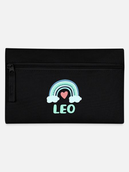 Leo Name Regenbogen Baby - Federtasche - Schwarz