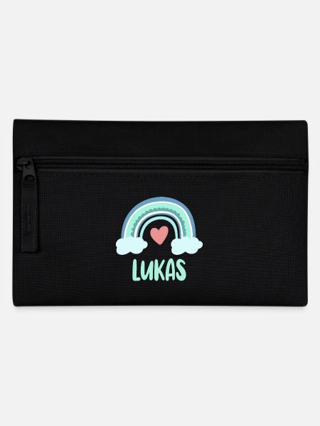 Lukas Name Regenbogen Baby - Federtasche - Schwarz