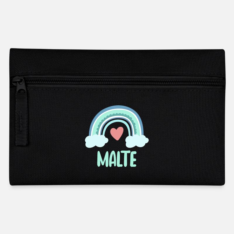 Malte Name Regenbogen Baby - Federtasche - Schwarz