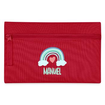 Manuel Name Regenbogen Baby - Federtasche - Rot - Vorne