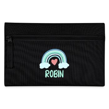 Robin Name Rainbow Baby - Pencil Case - black - Front