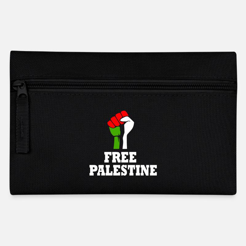 Free palestine - Federtasche - Schwarz