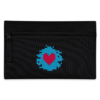 Coeur tricot motif noël moche Noël Noël - Trousse - noir - Devant