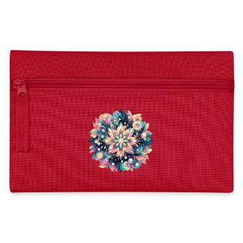 Florales Mandala Meerestiefe Pastell Design - Federtasche - Rot - Vorne