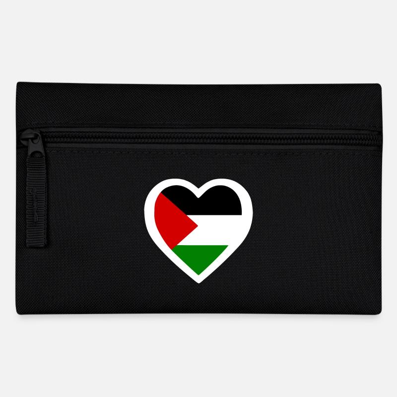Palestine heart - Pencil Case - black
