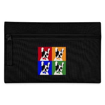 Französiche Bulldogge Kunst Motiv - Federtasche - Schwarz - Vorne