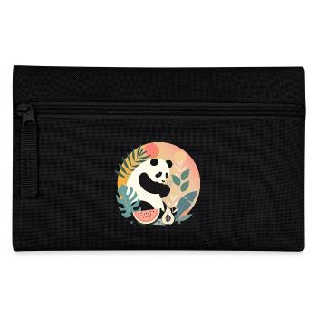 Panda mit exotischen Pflanzen und Früchten - Federtasche - Schwarz - Vorne