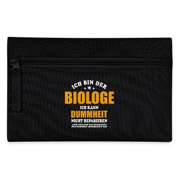 Biologe - ich kann Dummheit nicht reparieren - Federtasche - Schwarz - Vorne