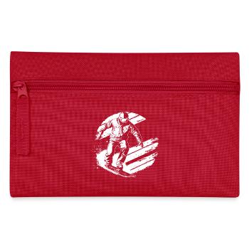 Snowboarder Drawing - Pencil Case - red - Front