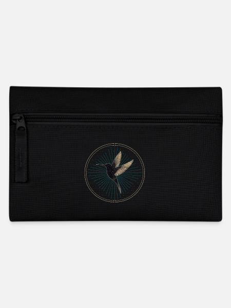 Kolibri mit Sternen - Federtasche - Schwarz