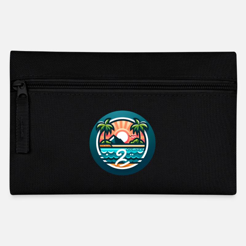 Bunte Palmeninsel Offliner - Federtasche - Schwarz