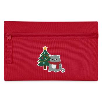 Cat Grumpy Christmas - Federtasche - Rot - Vorne