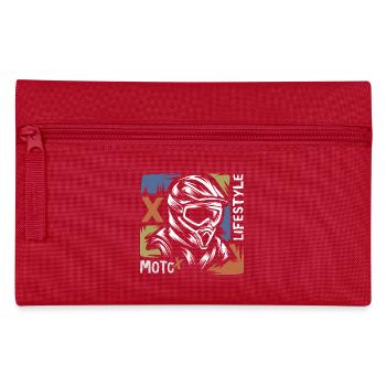 vintage motocross biker - moto x illustration - Pencil Case - red - Front