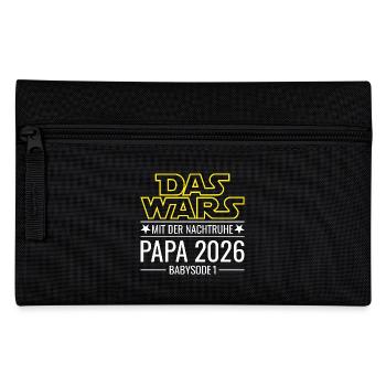 Papa 2026 - Das wars mit der Nachtruhe Babysode 1 - Federtasche - Schwarz - Vorne