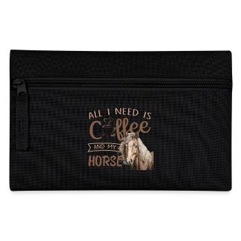 all I need is coffee and my horse - Pencil Case - black - Front