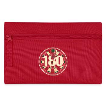 Retro Dartscheibe 180 Dartboard Dartspieler  - Federtasche - Rot - Vorne