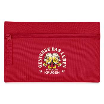 Enjoy Life – Beer Mug Retro Saying - Pencil Case - red - Front