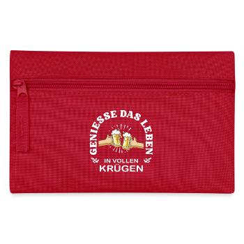 Enjoy life in full mugs – beer saying - Pencil Case - red - Front