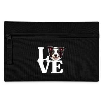 LIEBE Border Collie Hund Hundeliebhaber Lustig - Federtasche - Schwarz - Vorne