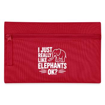 I Just Really Like Elephants Ok? - Pencil Case - red - Front